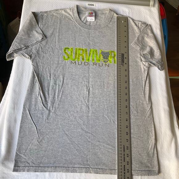 Fruit of The Loom Men’s Short Sleeve T-shirt size M, Gray, Survivor Mud Run 2013 - Picture 4 of 6